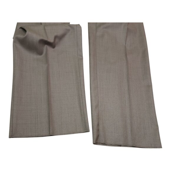 Caravelli Mens Tan Dress Pants 48R Not Hemmed Flat Front Designed In Italy - Picture 13 of 15